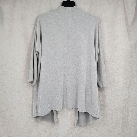 Donni Neutral Ribbed Knit Longline Open Style Cardigan Women's OSFA Minimalist - Picture 12 of 14